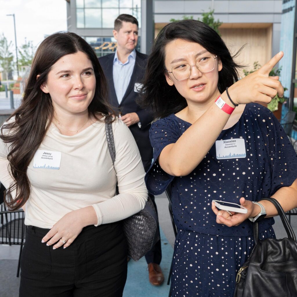 People walking at a conference